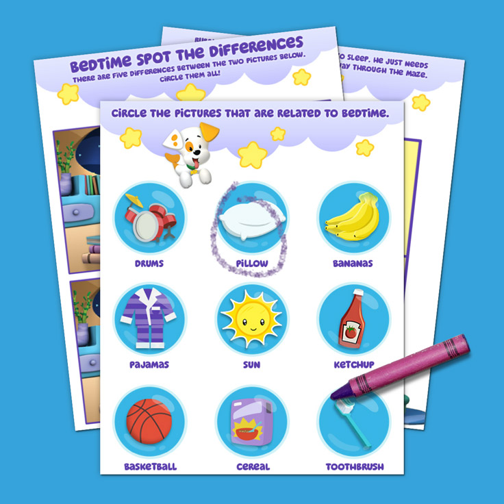 Bedtime Activity Pack with Bubble Puppy