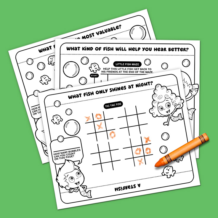 Bubble Guppies Birthday Party Placemats