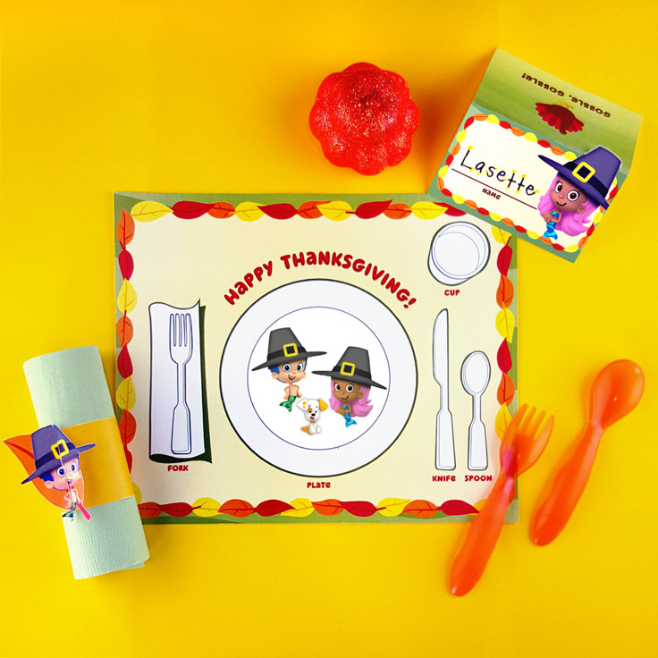 Bubble Guppies Thanksgiving Table Setting Pack