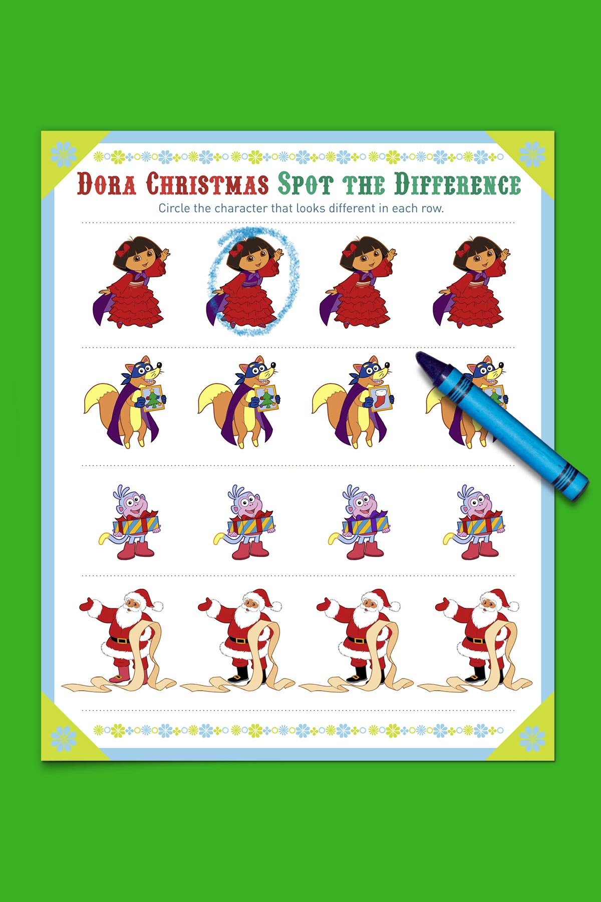 Dora Christmas “Spot the Difference” Game
