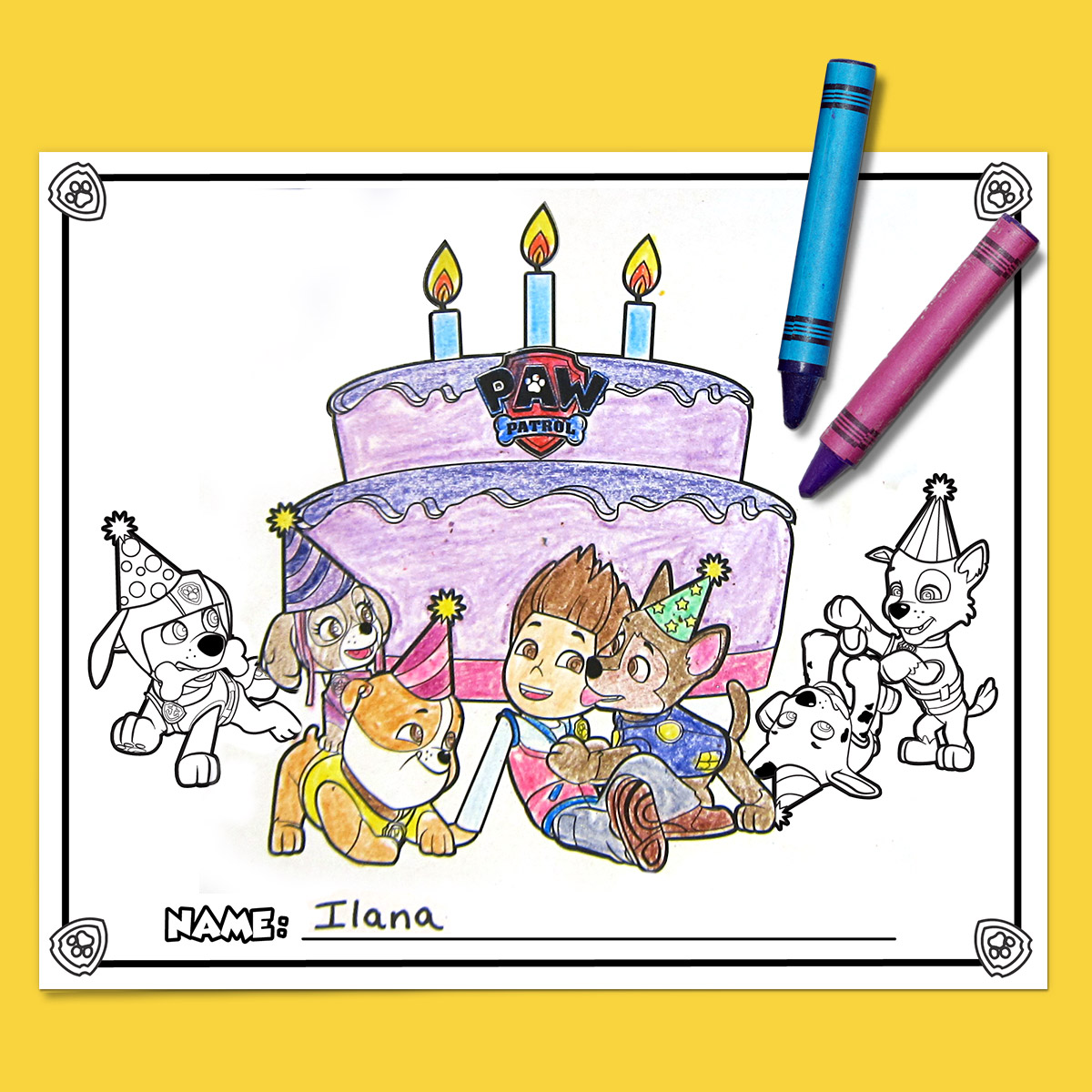 PAW Patrol Birthday Party Placemats