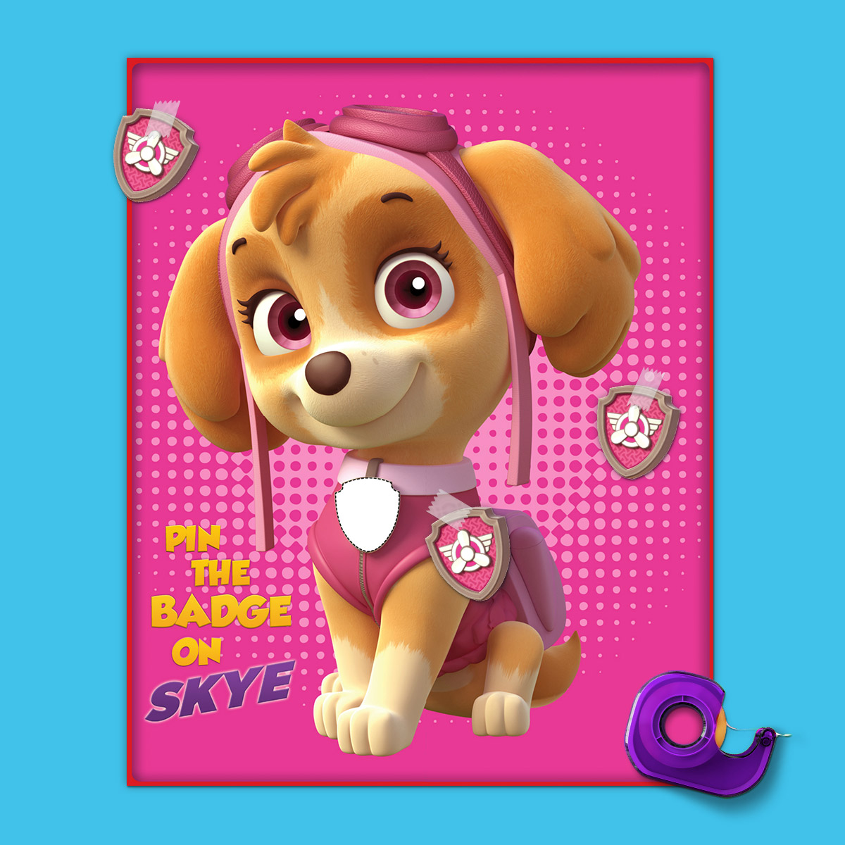 Pin the Badge on Skye Party Game