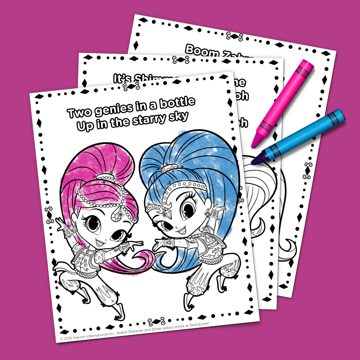 Shimmer and Shine Theme Song Coloring Pack