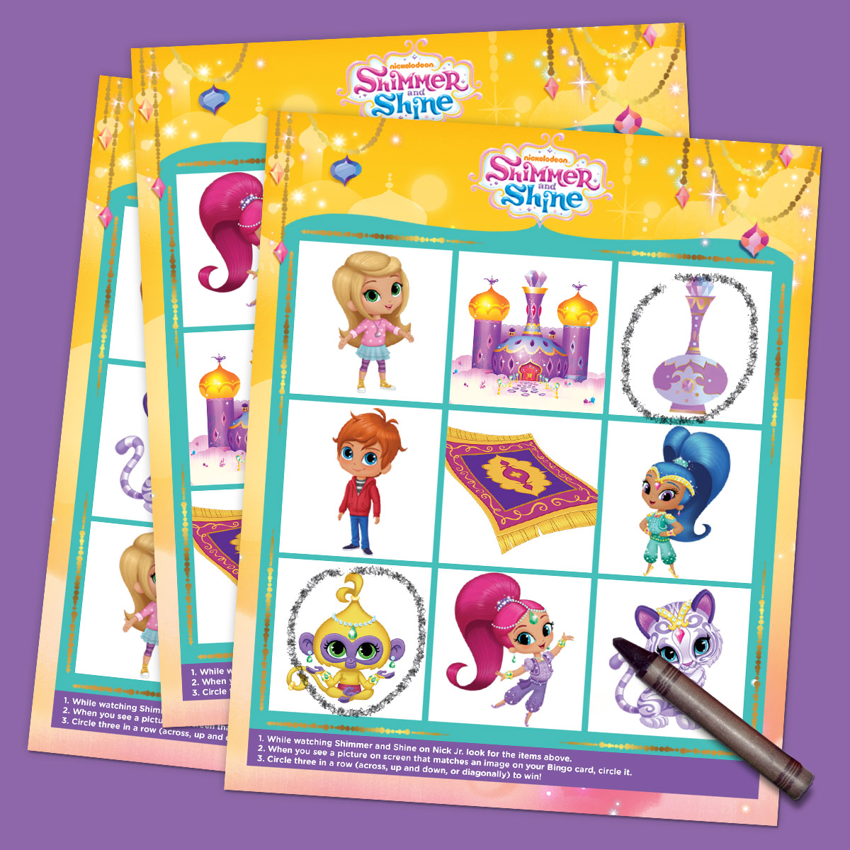 Shimmer and Shine TV Bingo