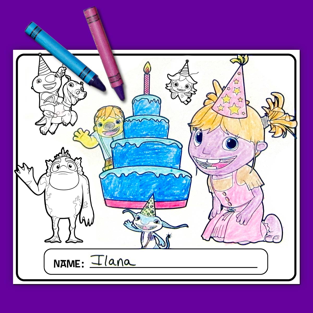 Wallykazaam! Birthday Party Placemats