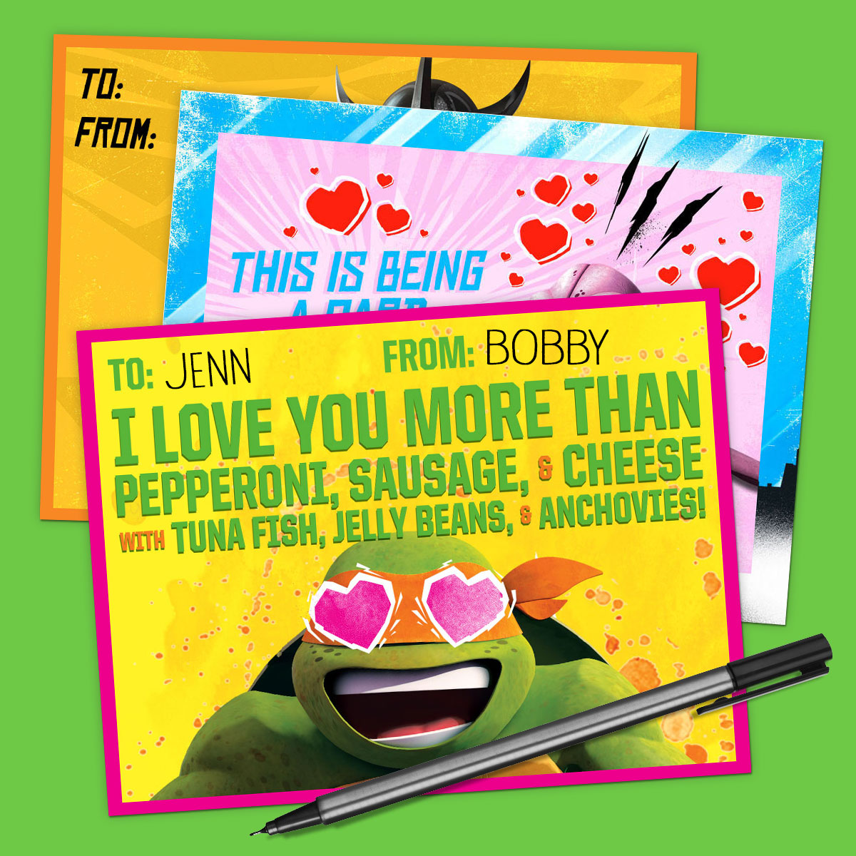 TMNT Valentine’s Day Cards