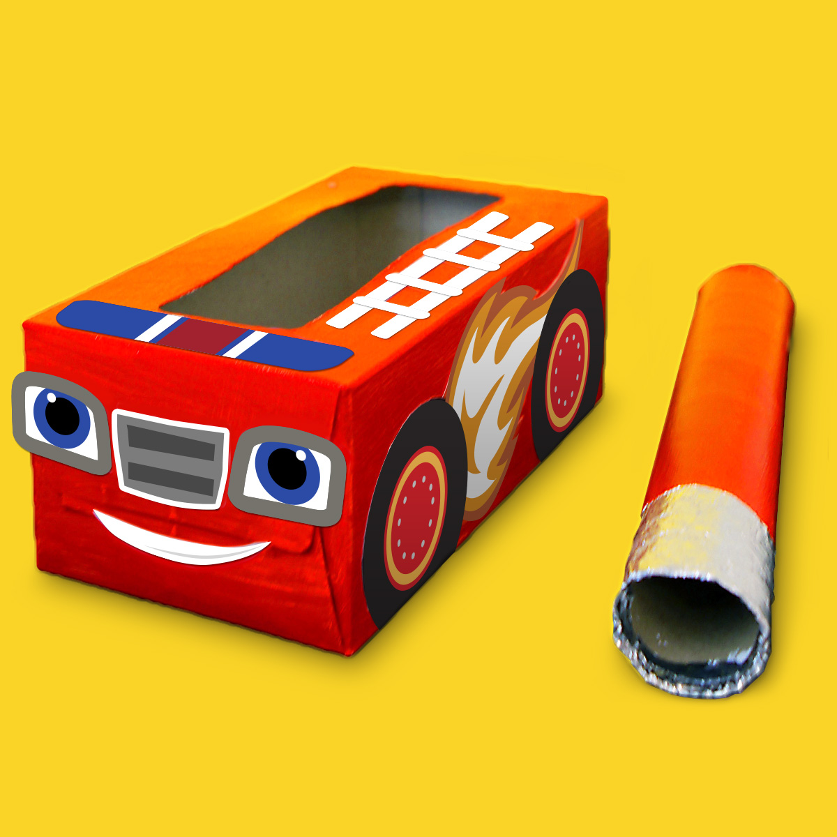 Blaze Fire Truck Tissue Box Craft