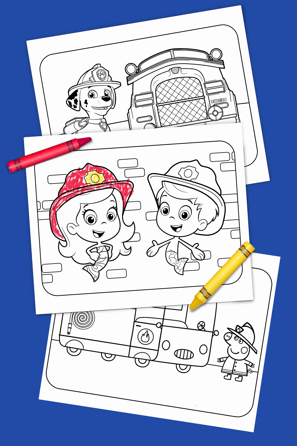 Fire Truck Heroes Printable Coloring Pack