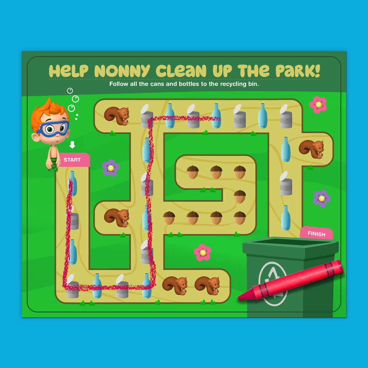 Nonny’s Printable Park Clean Up Maze