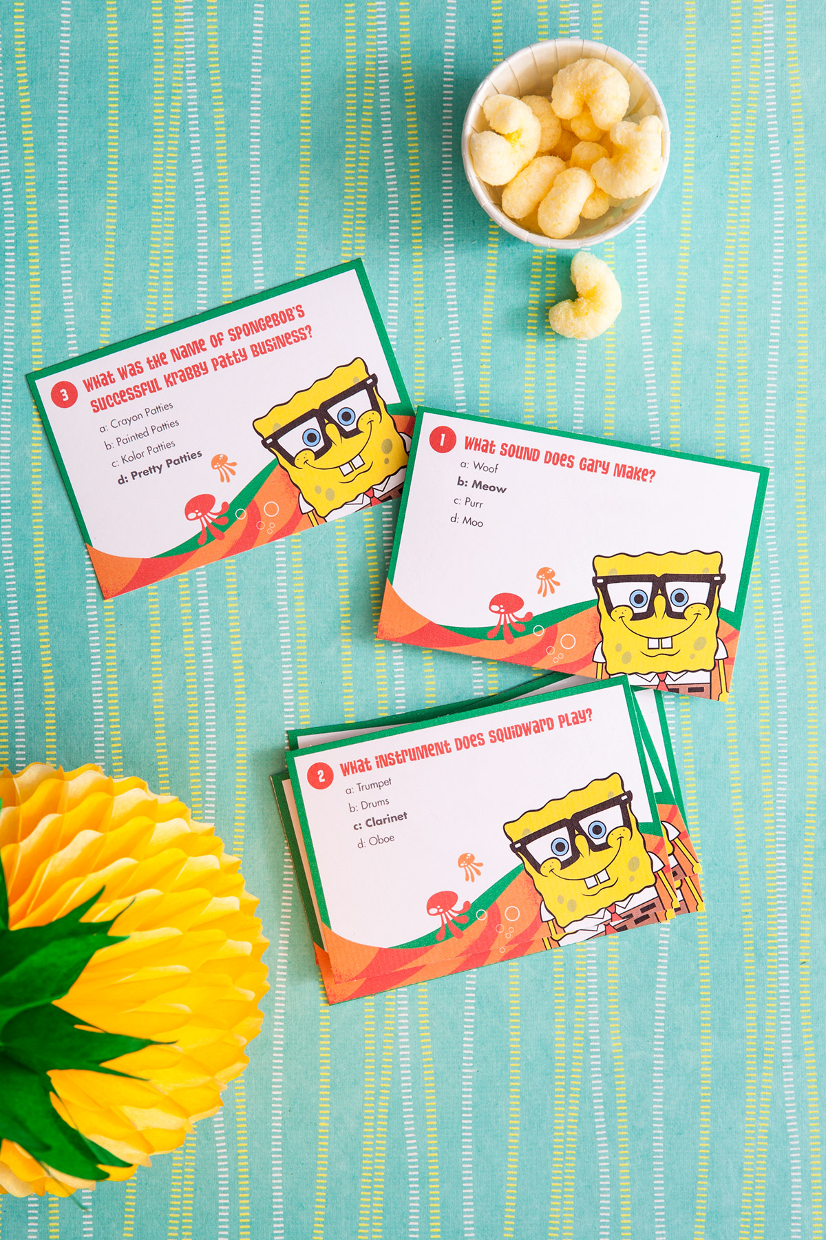 SpongeBob Printable Trivia Card Game