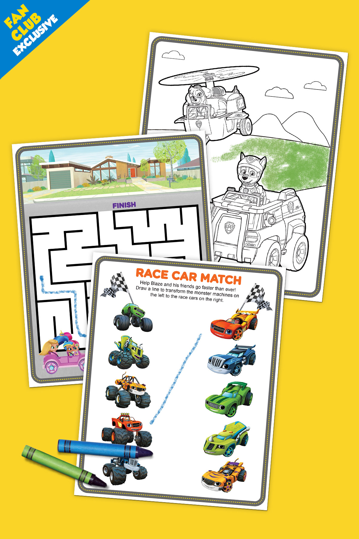 Exclusive Vehicle-themed Activities and Coloring Pack