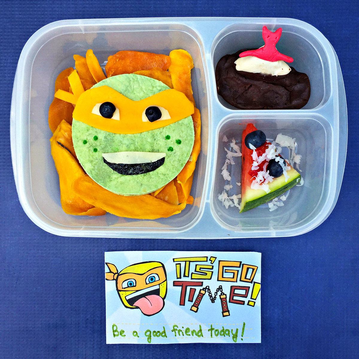 TMNT Bento-style Michelangelo Lunch Recipe