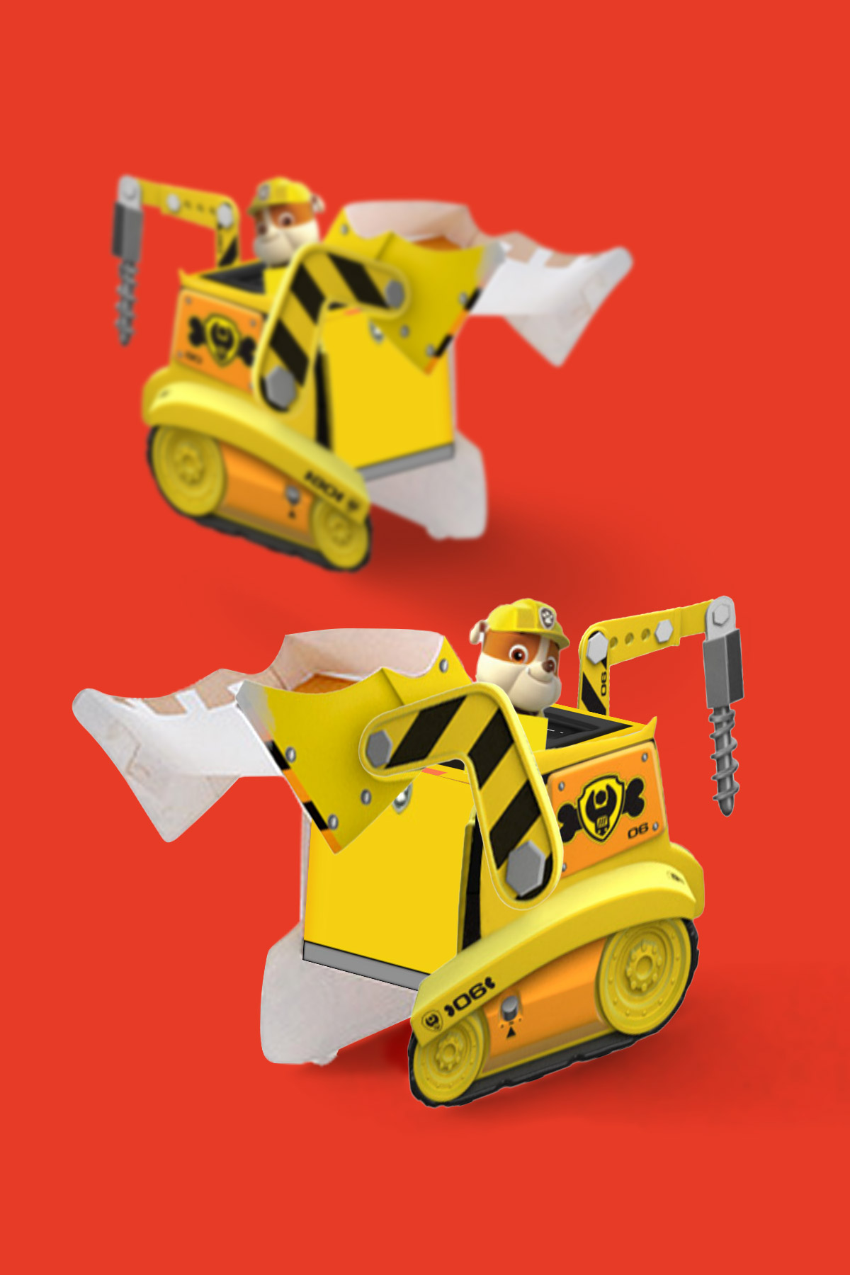 PAW Patrol Rubble Paper Vehicle Toy