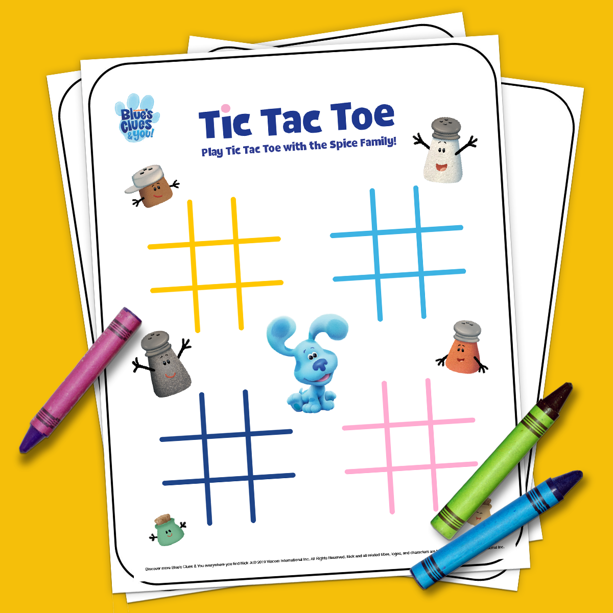 Blue’s Clues & You! Printable Tic Tac Toe