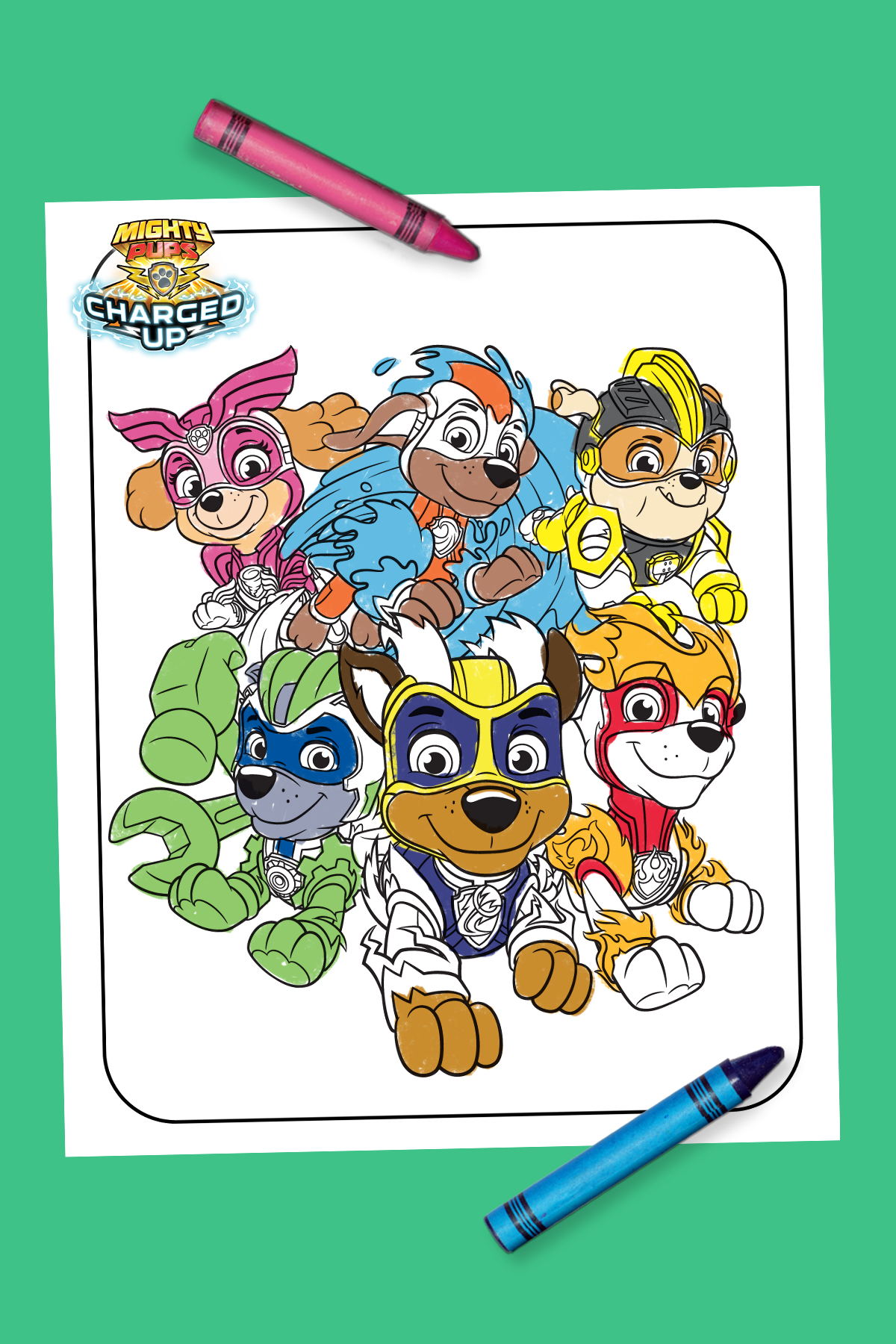 PAW Patrol Charged Up Coloring Sheet