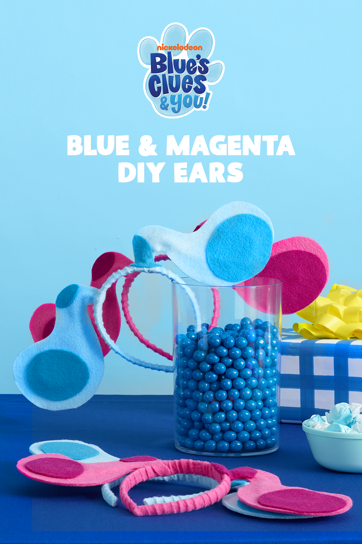 Make Your Own Blue & Magenta Wearable Ears