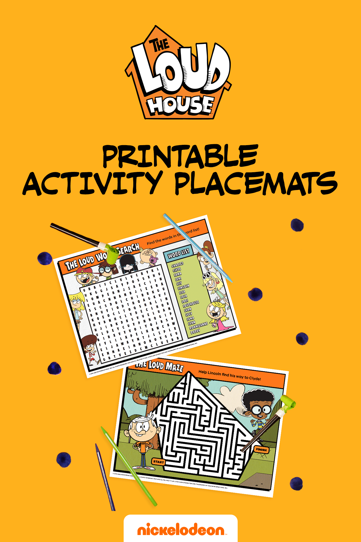 Loud House Printable Activity Placemats