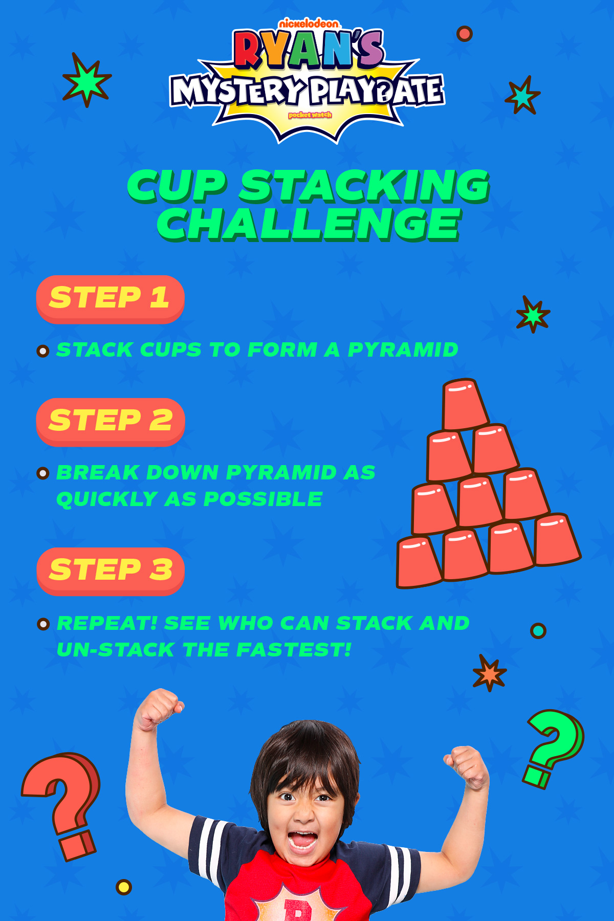 Ryan’s Mystery Playdate Cup-Stacking Challenge